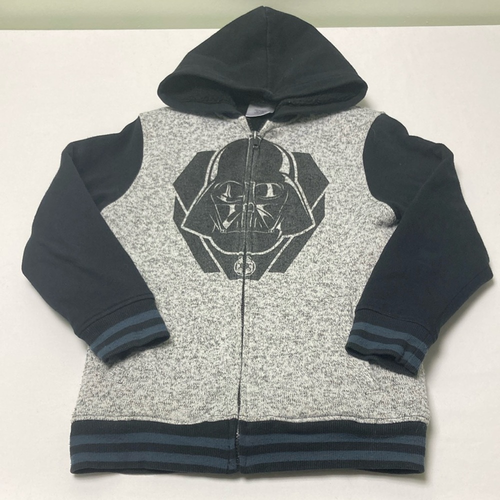 Star Wars Gray and Black Zip-Up Hoodie with Graphic